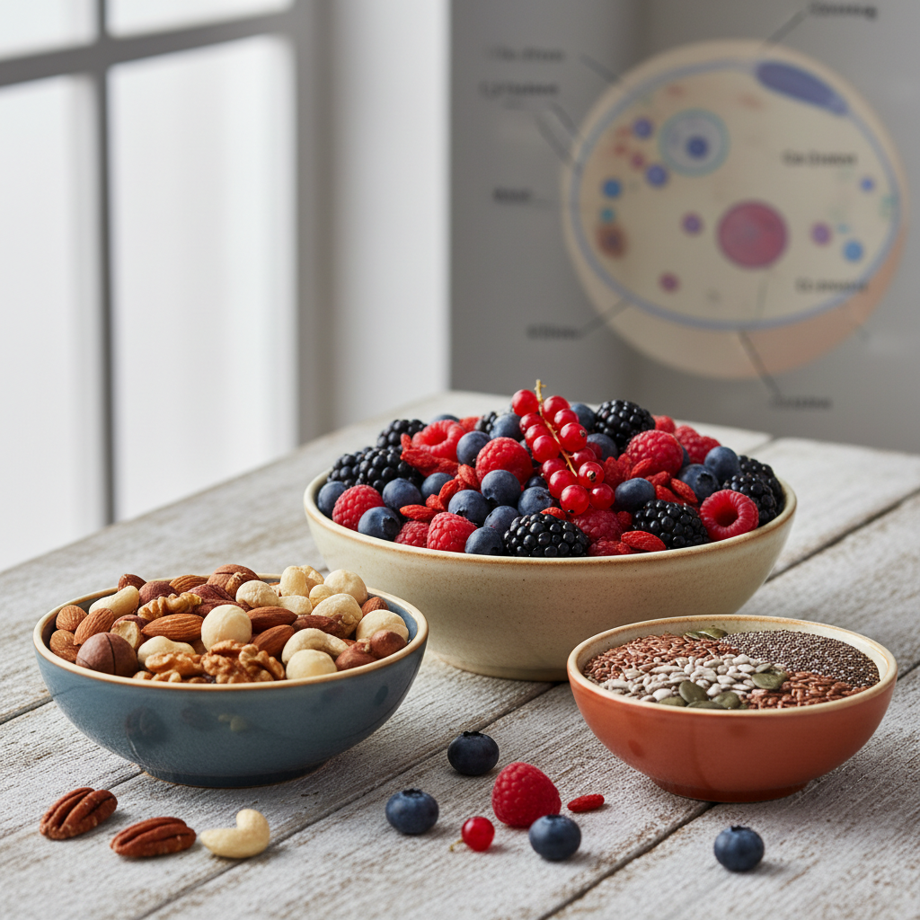 Composición de semillas, nueces y frutas ricas en nutrientes